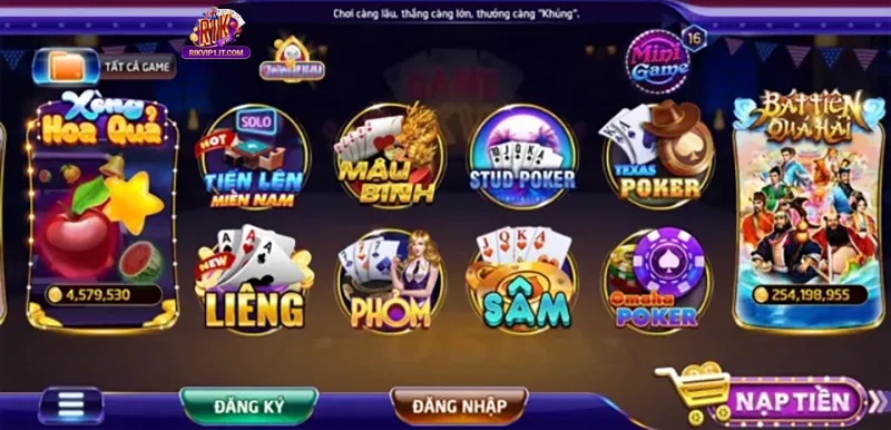 trải nghiệm kho game giải trí đỉnh cao sau khi đăng nhập Rikvip