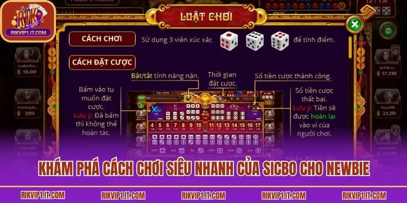 Khám phá cách chơi siêu nhanh của Sicbo cho newbie